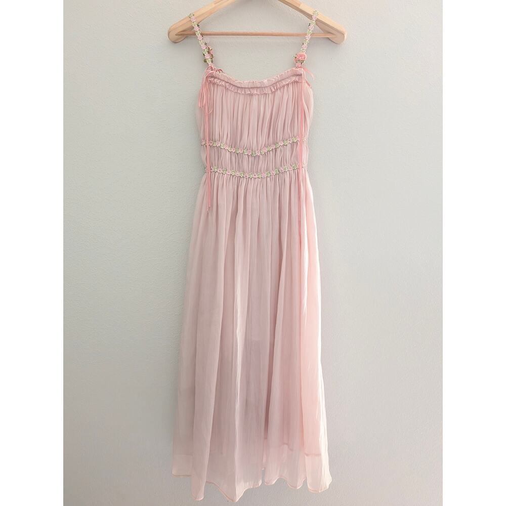 LaceMade Pink Aurora Corset Dress Size XS Princess Cottagecore Romantic Lace - Picture 5 of 11
